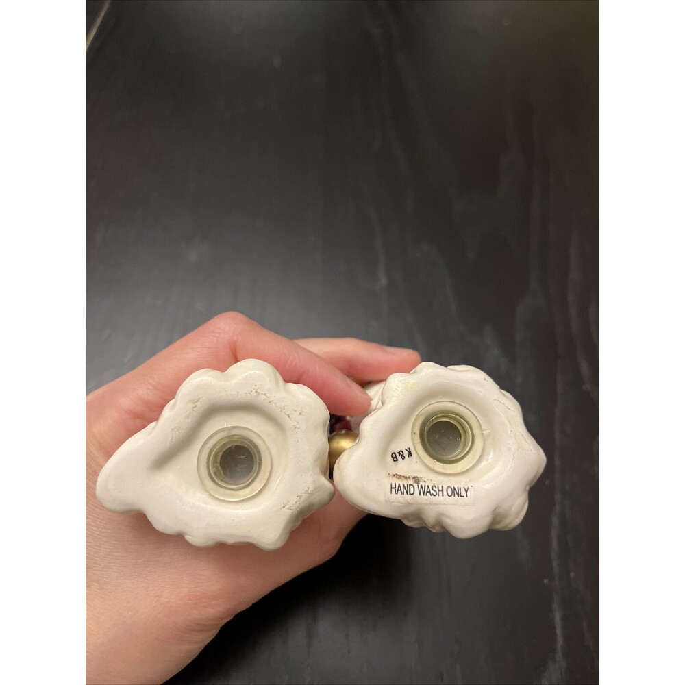 Vintage Christmas Santa Faces  Salt and Pepper‎ Shaker Set Fruit Hats K&B - Picture 6 of 6